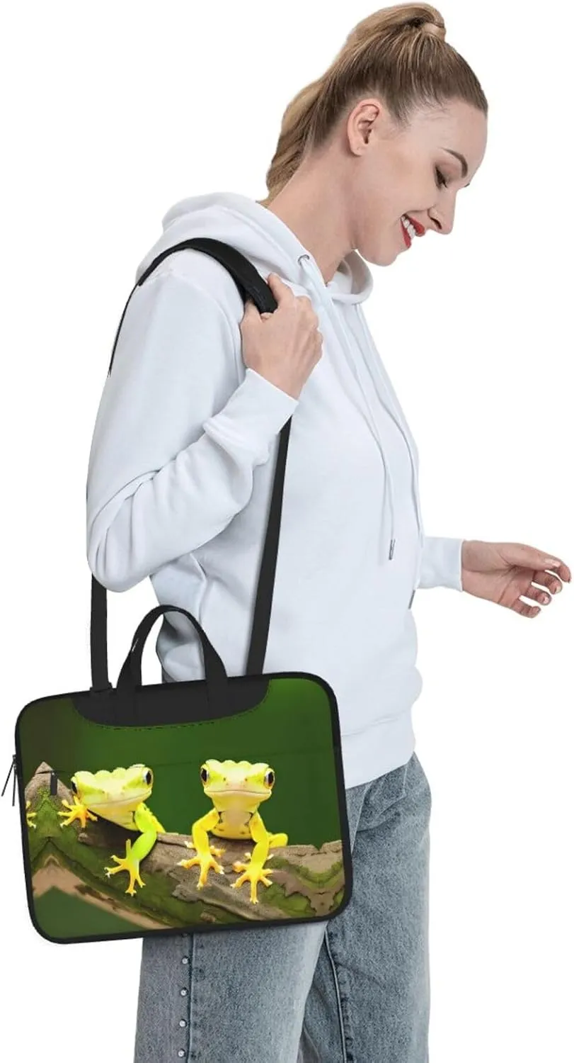 15.6-Inch Laptop Computer And Tablet Shoulder Bag Carrying Case,Business Casual,White Blue Daisy Print