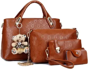 4pcs Set Handbags for Women Shoulder Bag Purse Card Holder Shopper Tote Satchels