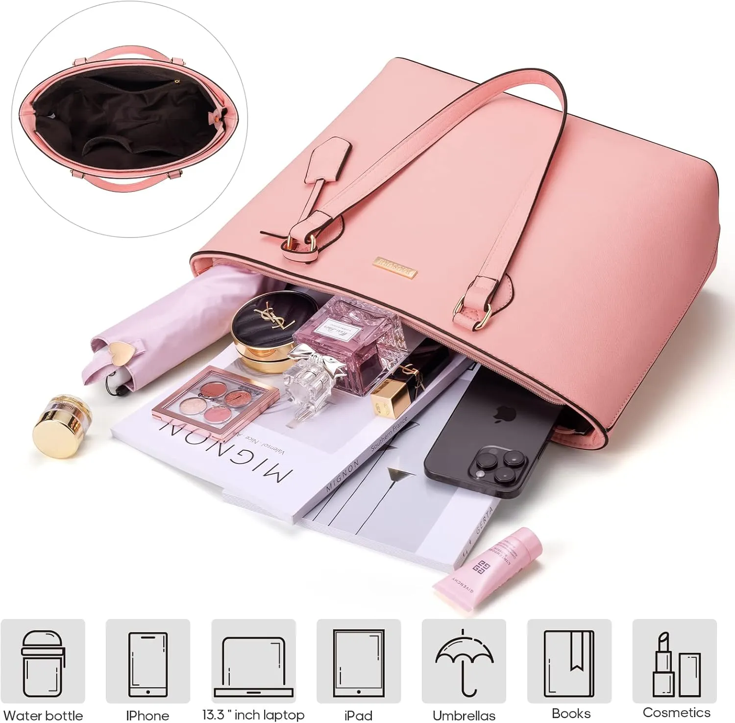 4PCS Women Fashion Handbags Purses Wallet Shoulder Bags Casual Tote Bag Crossbody Bags, Handbag Set Gift for Ladies Girls