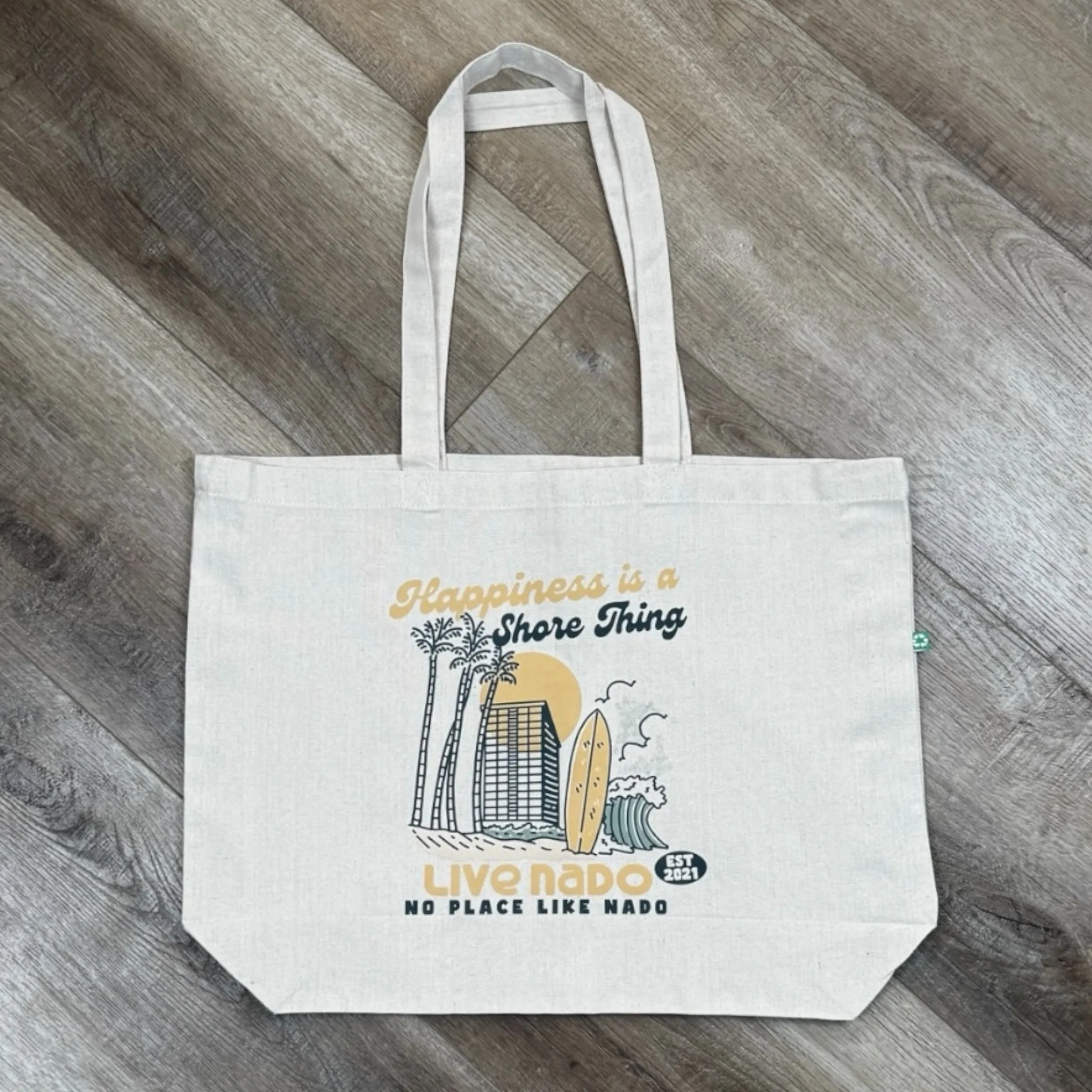 ACCESSORIES  | HAPPINESS IS A SHORE THING CORONADO TOTE