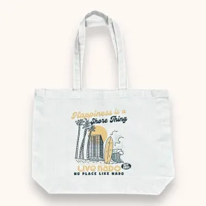 ACCESSORIES  | HAPPINESS IS A SHORE THING CORONADO TOTE