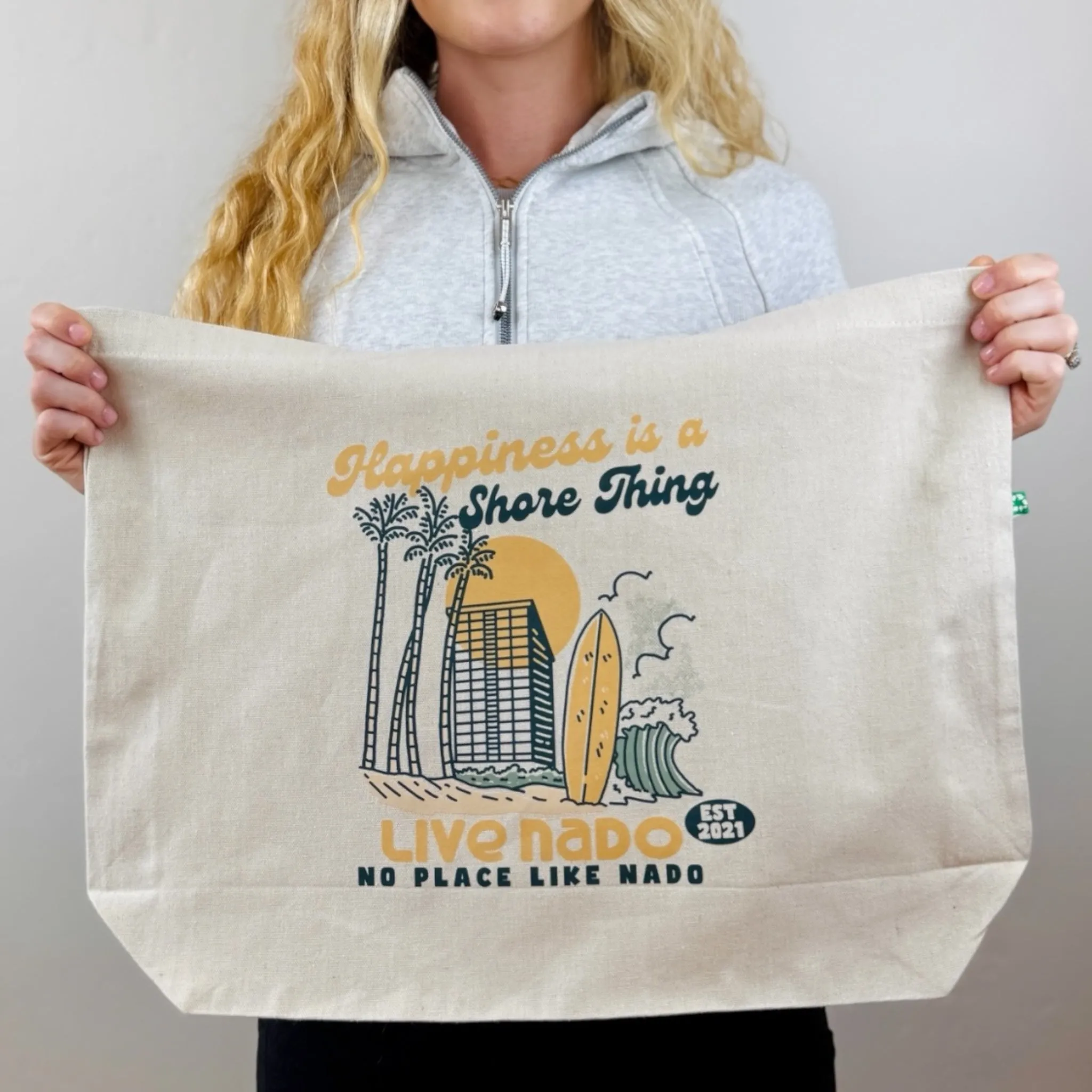 ACCESSORIES  | HAPPINESS IS A SHORE THING CORONADO TOTE