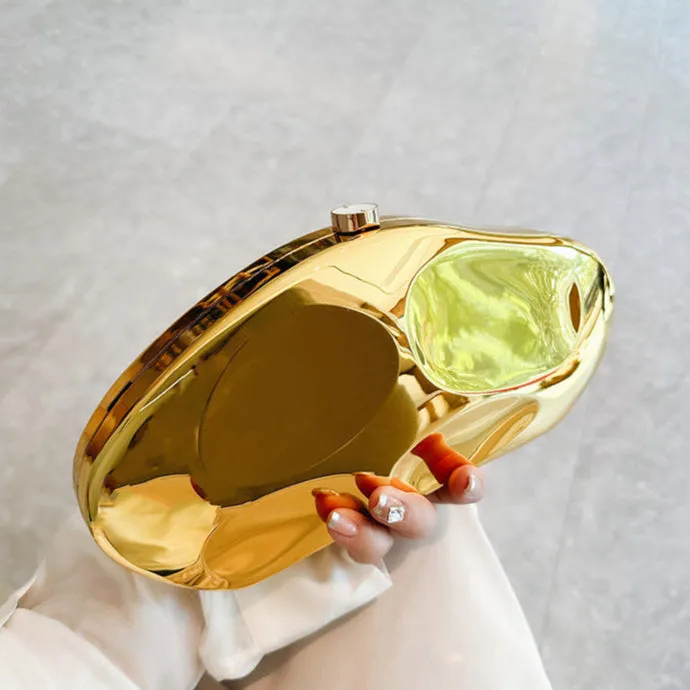 Acrylic evening clutch bag - metallic handbag for women, luxury dinner purse
