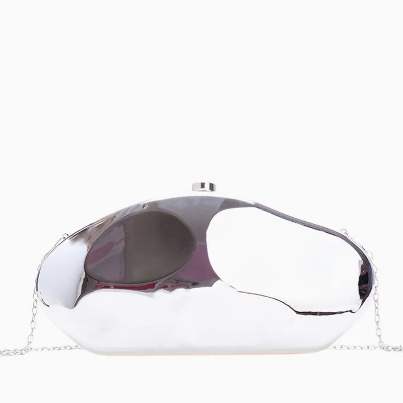 Acrylic evening clutch bag - metallic handbag for women, luxury dinner purse
