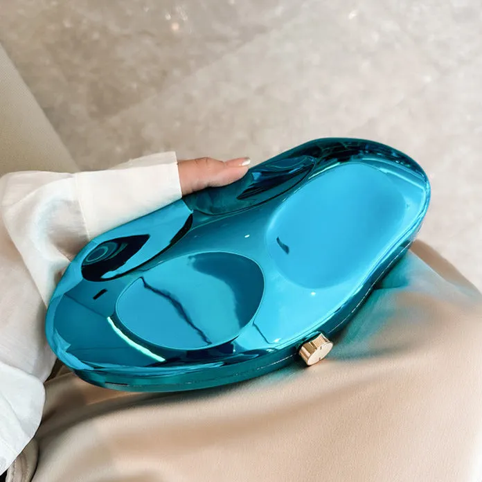Acrylic evening clutch bag - metallic handbag for women, luxury dinner purse