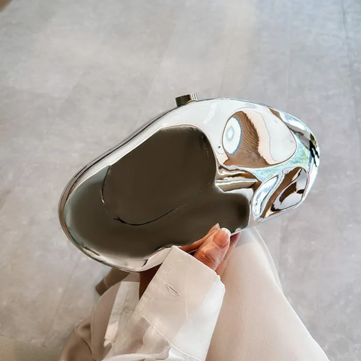Acrylic evening clutch bag - metallic handbag for women, luxury dinner purse
