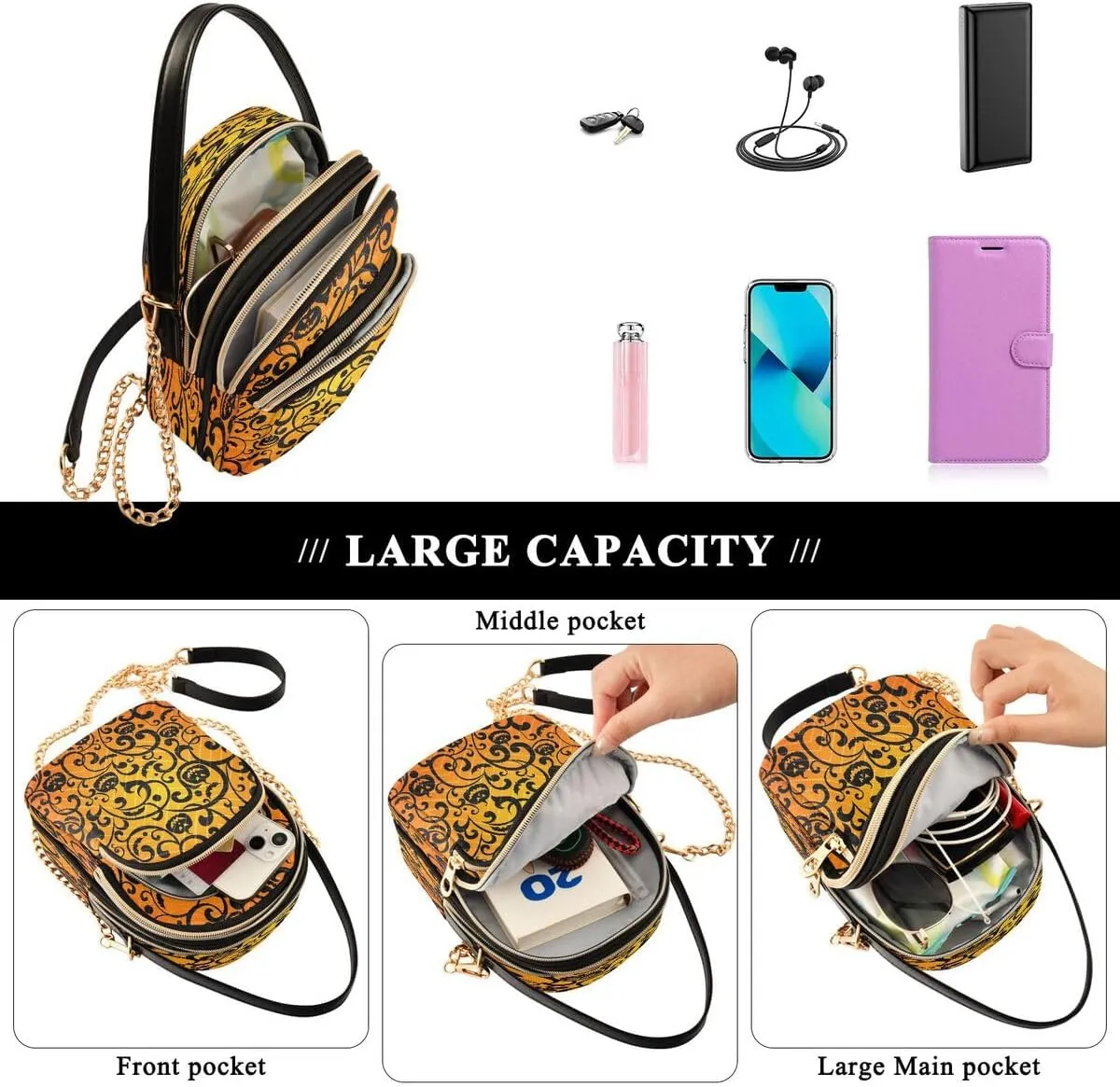 ALAZA Crossbody Bag Small Shoulder Handbags Leather Purse for Women