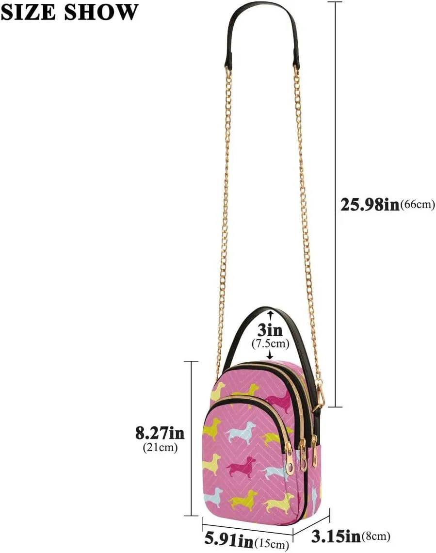 ALAZA Dachshund Dog Crossbody Bag Small Shoulder Handbags Leather Purse for Women