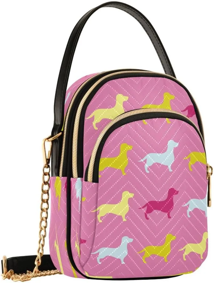 ALAZA Dachshund Dog Crossbody Bag Small Shoulder Handbags Leather Purse for Women