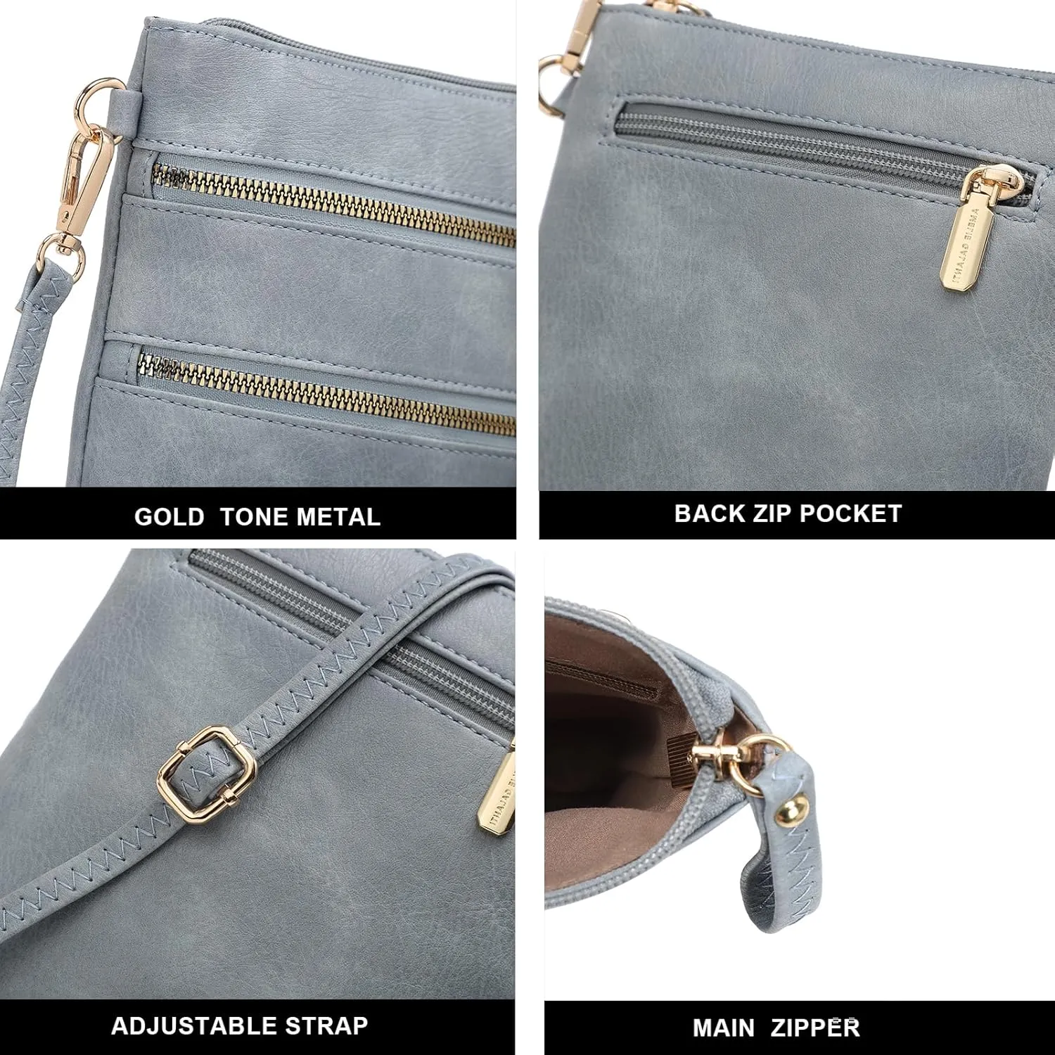 AMELIE GALANTI womens small crossbody strap handbag bag,Soft Leather Fabric Delicate Durable Fashion Design