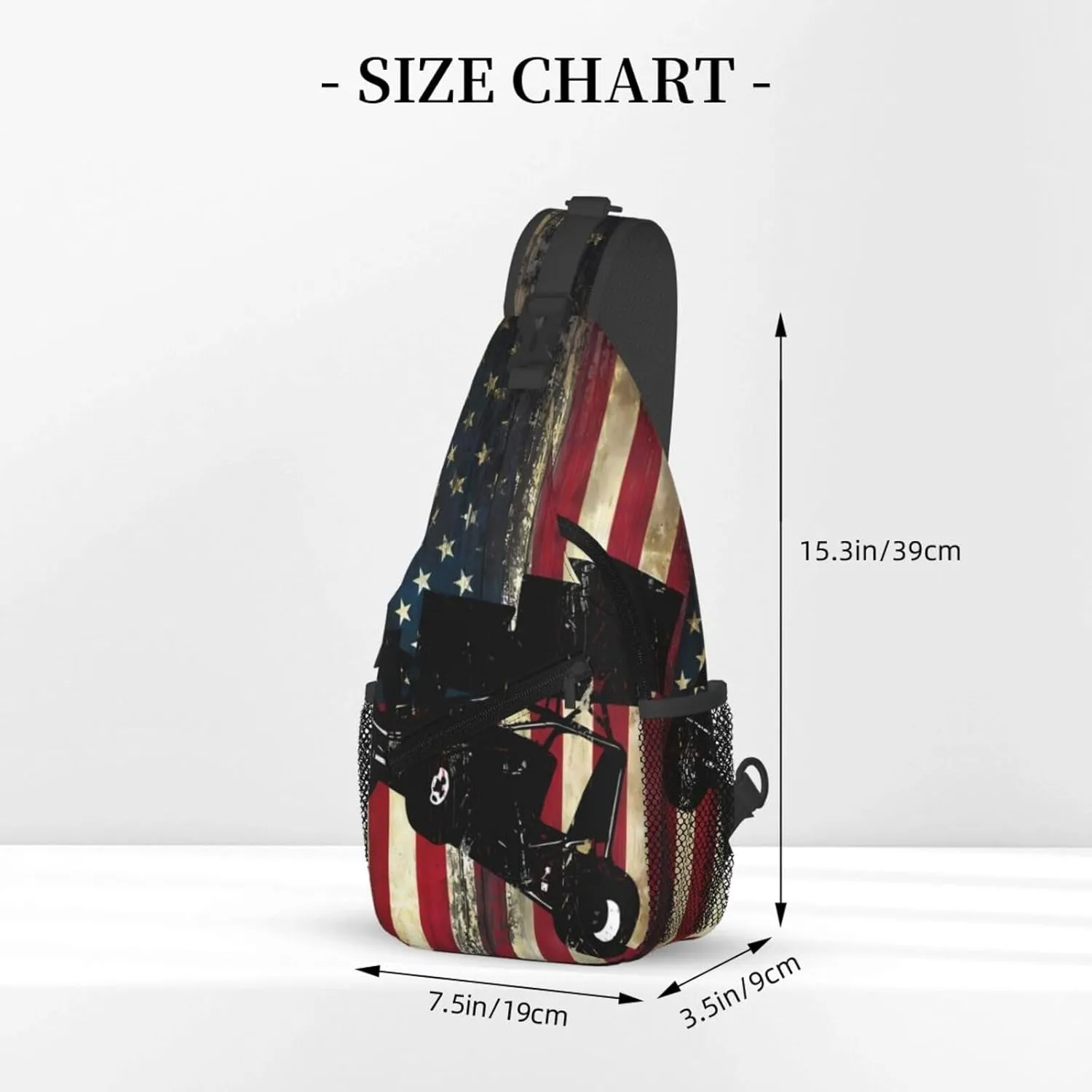 American Flag Swimming Team Sling Bag Adjustable Chest Bags Casual Crossbody Bag Travel Shoulder Backpack