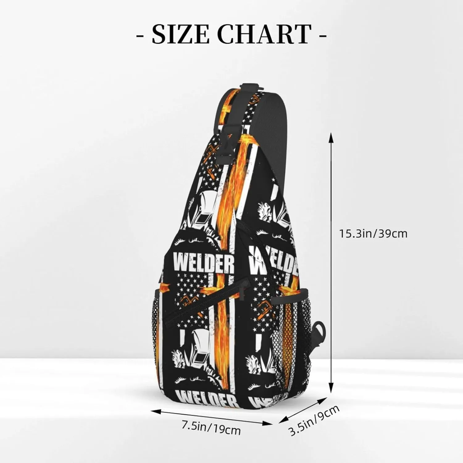 American Flag Swimming Team Sling Bag Adjustable Chest Bags Casual Crossbody Bag Travel Shoulder Backpack
