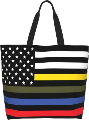 American Motorcycle Flag Dirt Bike Women's Tote Bag Large Capacity Single Shoulder Bags Handbag for Shopping Work