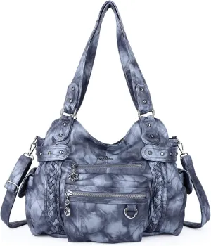 Angel Kiss Hobo Handbags for Women Soft PU Leather Shoulder Handbags Ladies Purses