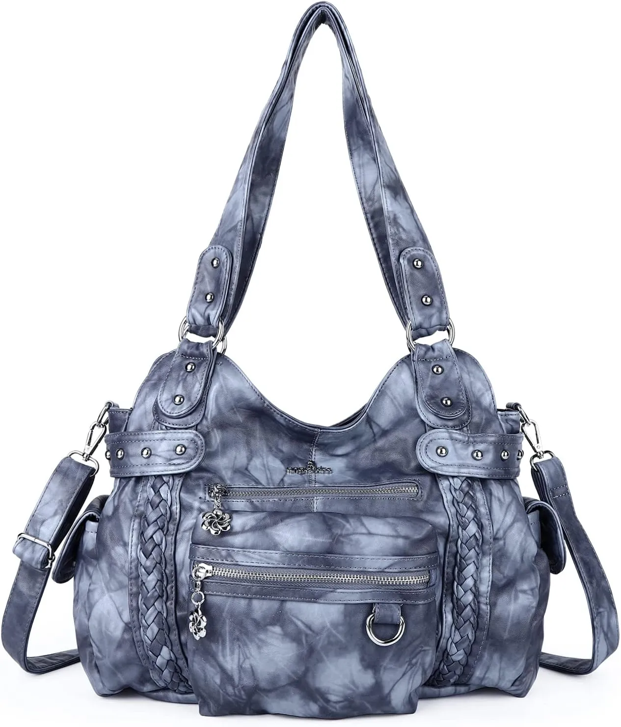 Angel Kiss Hobo Handbags for Women Soft PU Leather Shoulder Handbags Ladies Purses