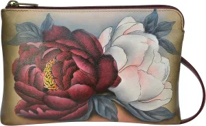 Anna by Anuschka Womens Hand Painted Leather Slim Crossbody