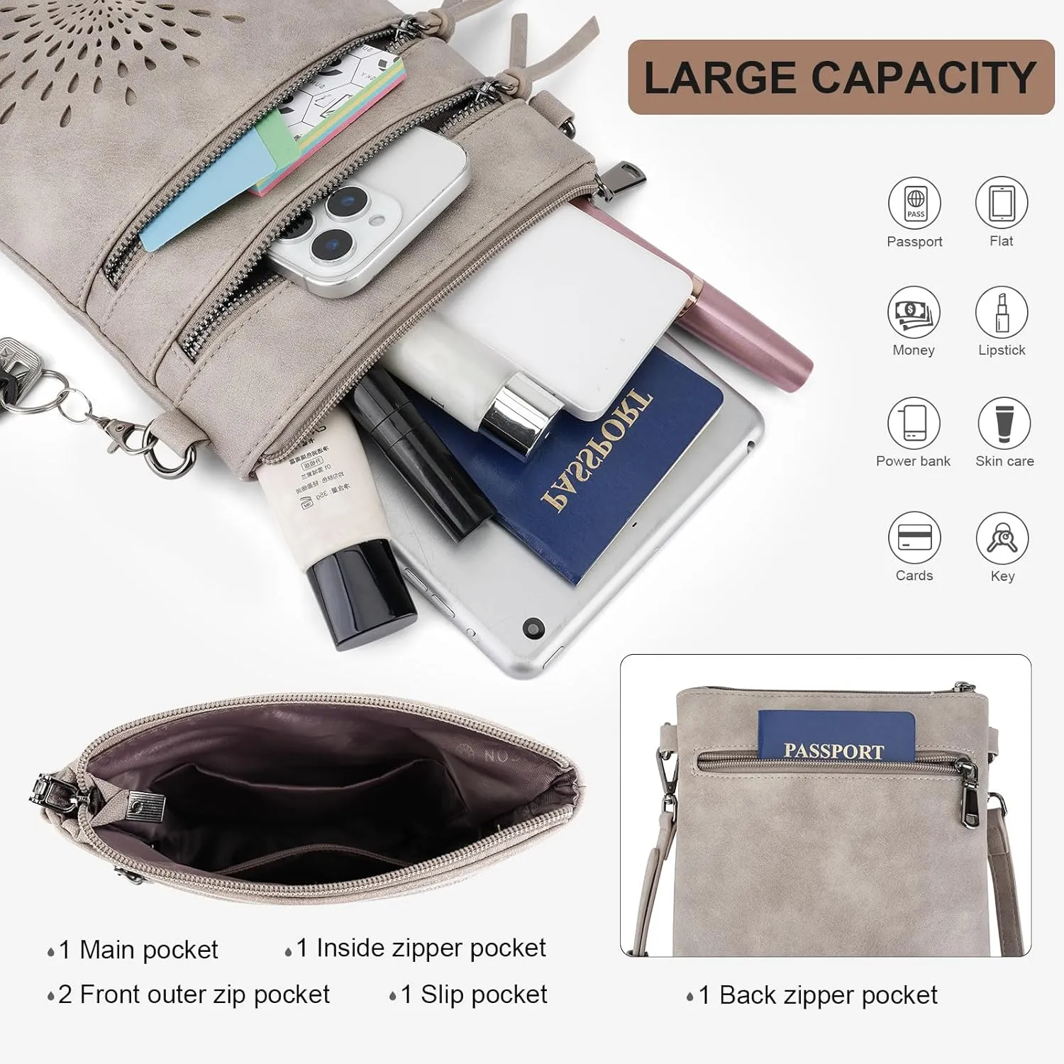 APHISON Crossbody Purse for Women, Vegan Leather Sunflower Crossbody Phone Handbags with Adjustable Strap