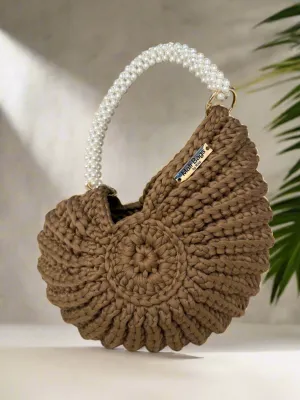 Ariel brown seashell bag