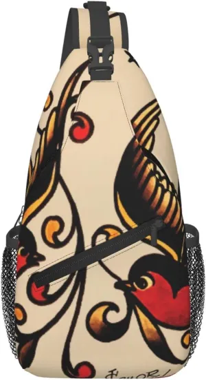 Astilnet Sailor Jerry Tattoo Sling Backpack Chest Bag Fashion Crossbody Shoulder Bags Casual Daypack For Men Women
