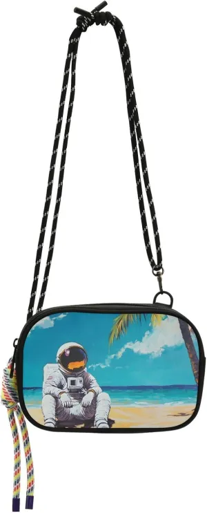 Astronaut Beach Print Crossbody Handbags for Women Walking, Hiking Lightweight Shoulder Phone Purse