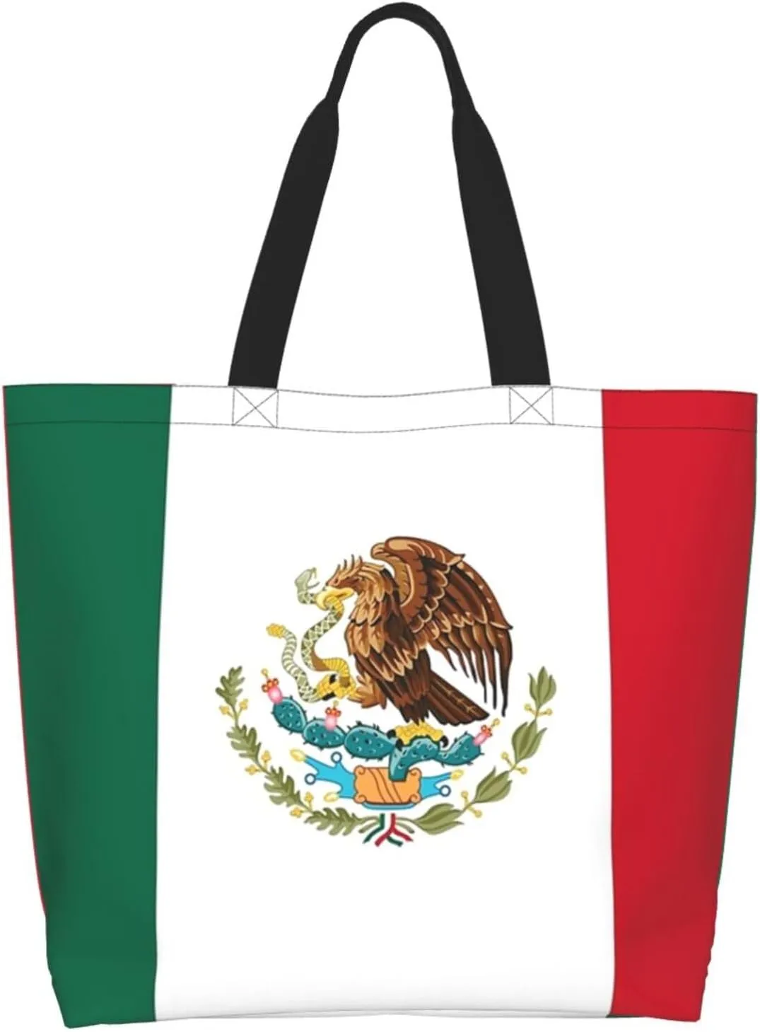 ASYG Cute Flag Tote Bag Large Women Casual Shoulder Bag Handbag Reusable Patriotic Shopping Grocery Bag