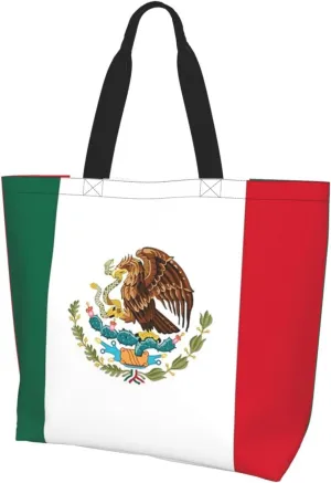 ASYG Cute Flag Tote Bag Large Women Casual Shoulder Bag Handbag Reusable Patriotic Shopping Grocery Bag