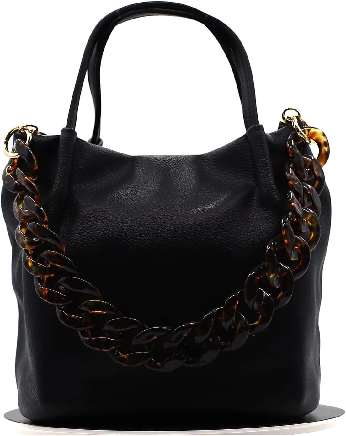 AUMEY Handbag Chain Straps Acrylic Purse Chain Strap Fashionable Replacement Purse Clutches Handles for Purse Handbags DIY Crafts, 19 inch of Each (MSL02- Leopard print)