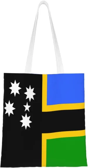 Australian South Sea Islanders flag Tote Bag for Women Canvas Shopping Bags Reusable Large Capacity Casual Shoulder Handbags Grocery Bags DIY Gift Bags