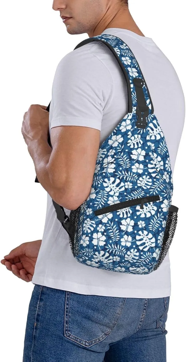Basketball American Flag Crossbody Bag Adjustable Sling Bag Casual Chest Bags Travel Shoulder Backpack