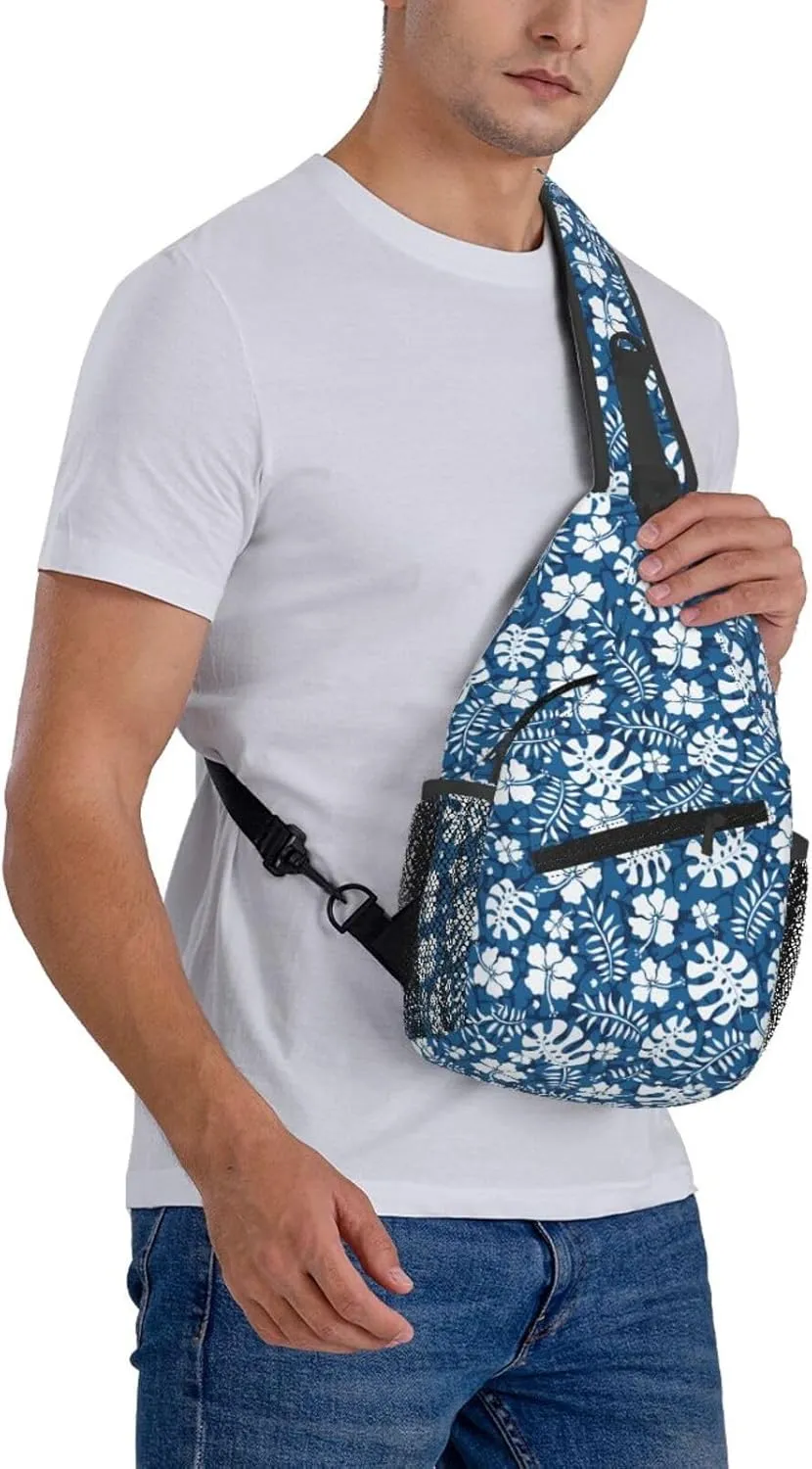 Basketball American Flag Crossbody Bag Adjustable Sling Bag Casual Chest Bags Travel Shoulder Backpack