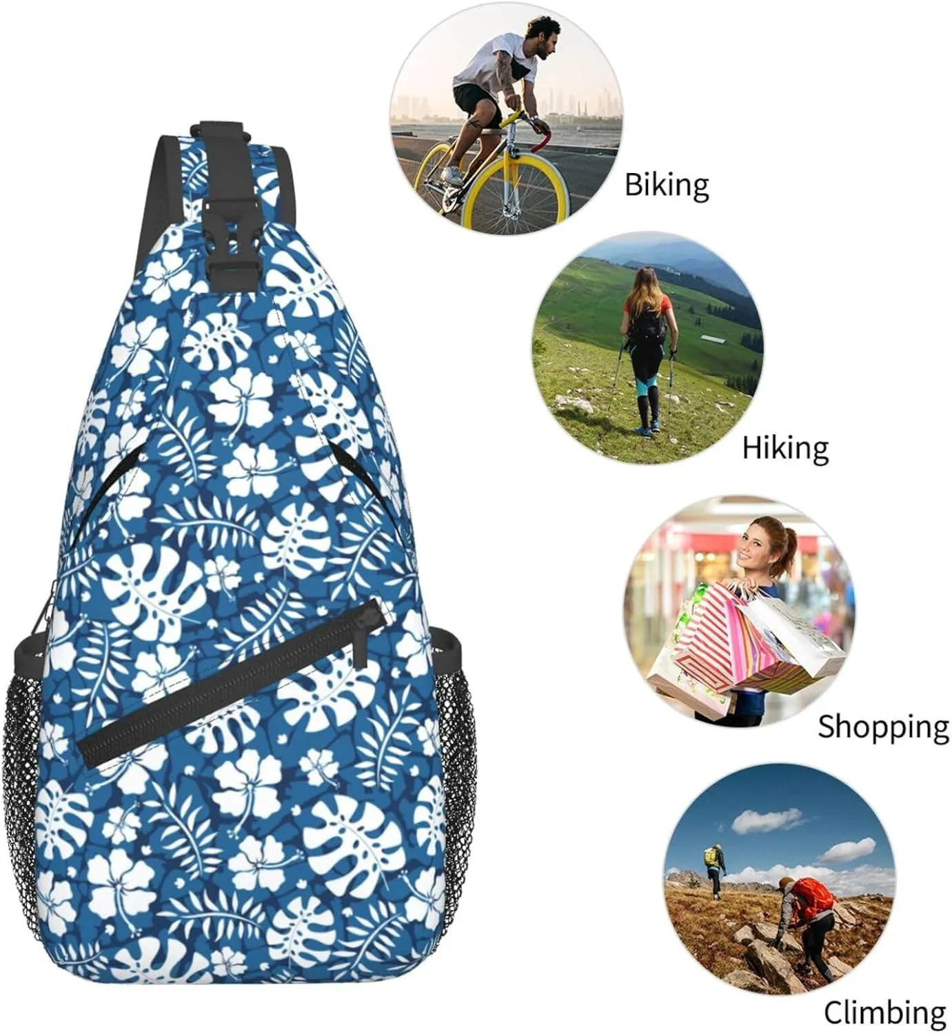 Basketball American Flag Crossbody Bag Adjustable Sling Bag Casual Chest Bags Travel Shoulder Backpack