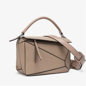 BB01ZS Portable Geometric Bag Autumn And Winter New All-match Stitching Litchi Pattern Crossbody Bag Lightweight Large Capacity Doctor Bag