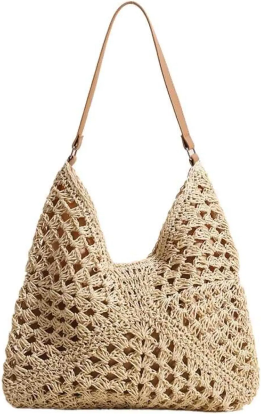 Beach Bags for Women Summer Soft Large Woven Shoulder Purse Handbag Straw Bag Beach Tote for Summer Vacation