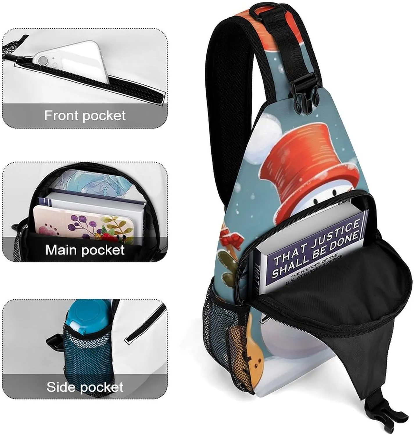 Beach Sunrise Crossbody Sling Bag, Travel Backpack, Hiking Sling Bags, Chest Bag, Shoulder Bags, Daypack