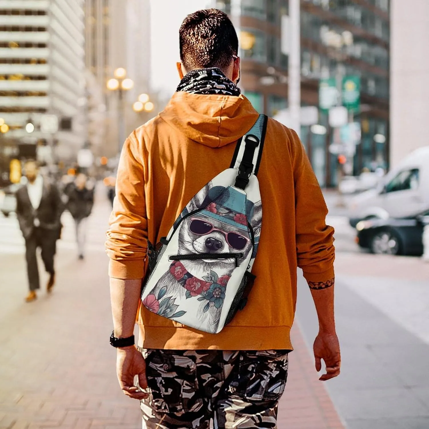 Beach Sunrise Crossbody Sling Bag, Travel Backpack, Hiking Sling Bags, Chest Bag, Shoulder Bags, Daypack