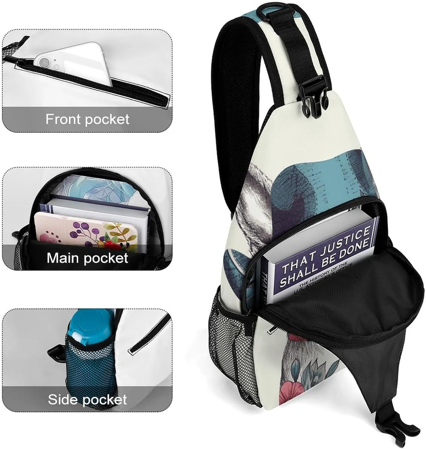 Beach Sunrise Crossbody Sling Bag, Travel Backpack, Hiking Sling Bags, Chest Bag, Shoulder Bags, Daypack