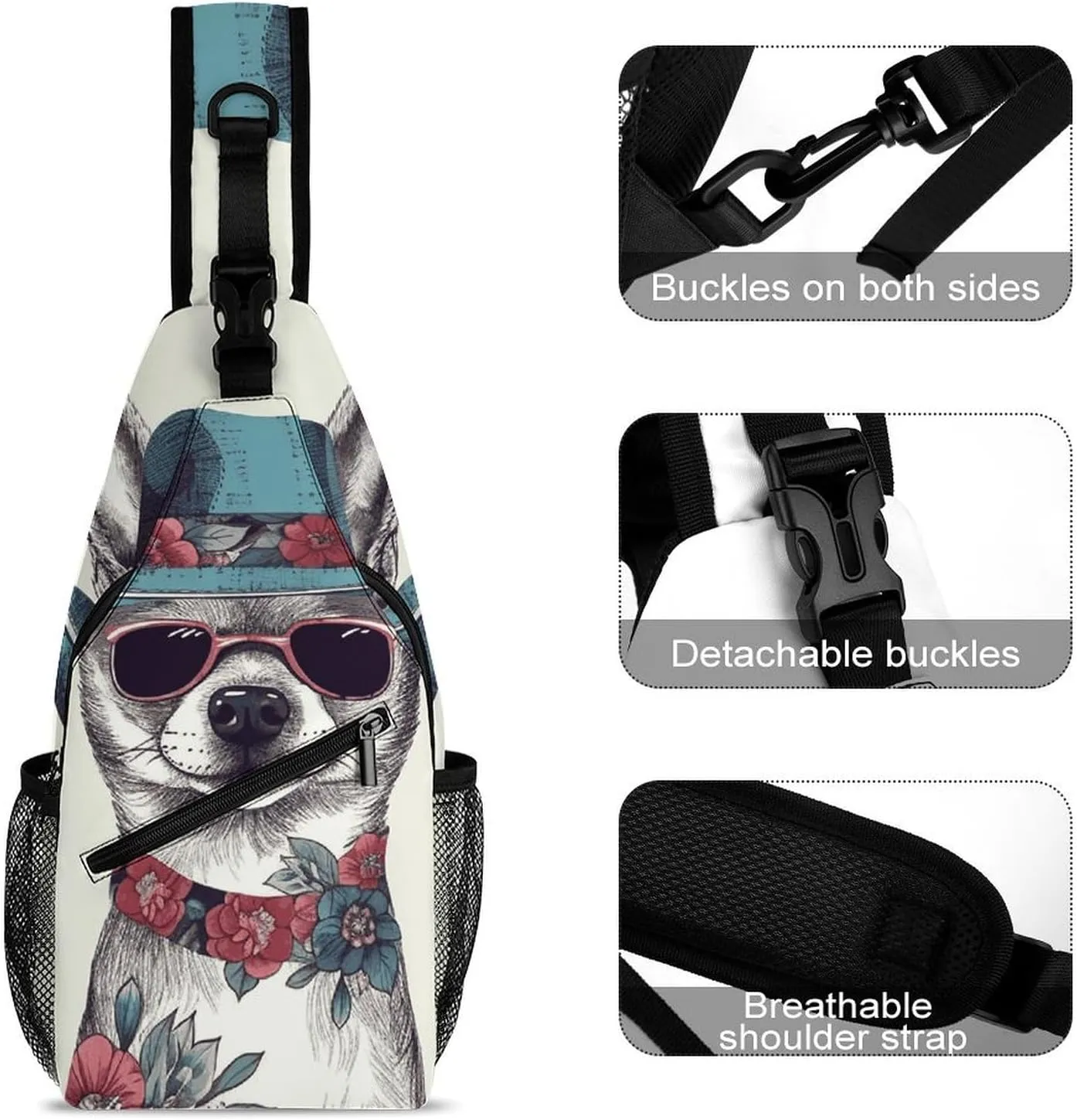 Beach Sunrise Crossbody Sling Bag, Travel Backpack, Hiking Sling Bags, Chest Bag, Shoulder Bags, Daypack