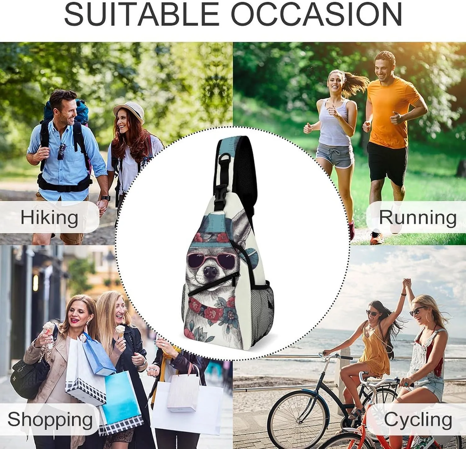 Beach Sunrise Crossbody Sling Bag, Travel Backpack, Hiking Sling Bags, Chest Bag, Shoulder Bags, Daypack