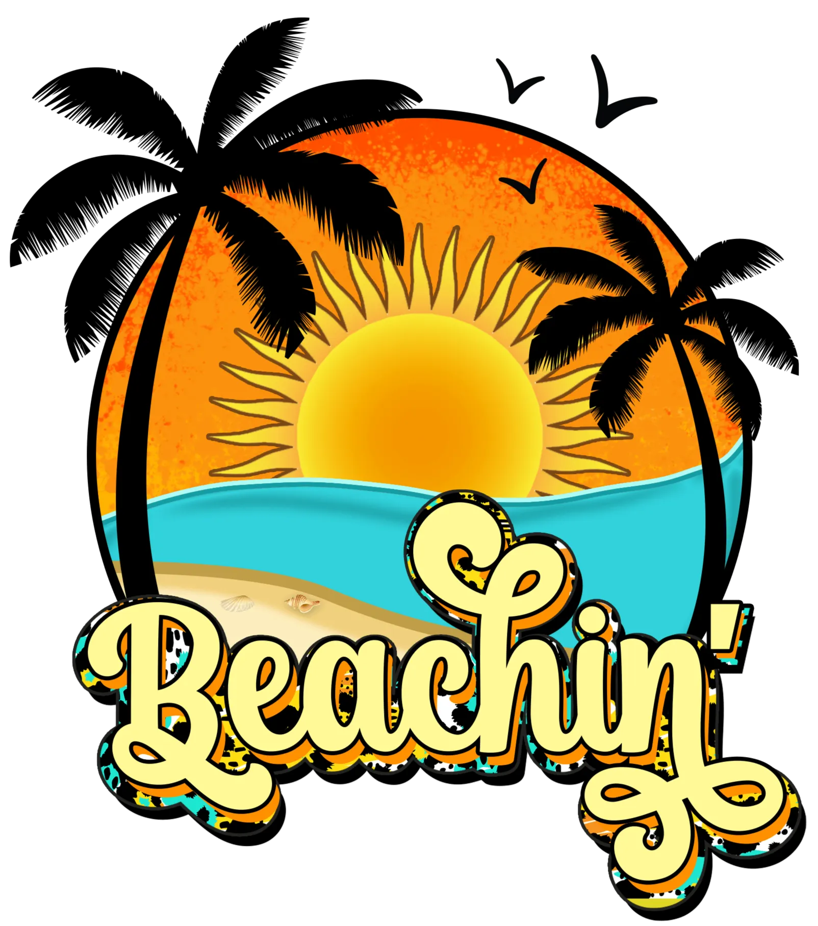Beachhin DTF (direct-to-film) Transfer