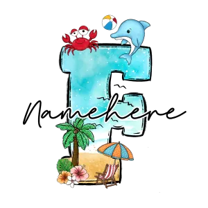 Beachy Letter F DTF (direct-to-film) Transfer