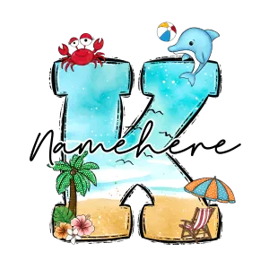 Beachy Letter K DTF (direct-to-film) Transfer