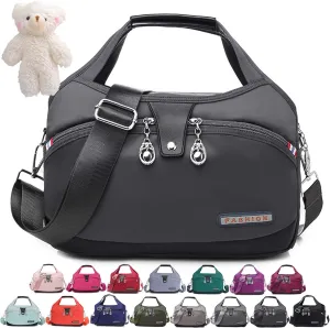 Beautifuldeer Anti Theft Handbag, Fashion Lightweight Messenger Bag, Waterproof Oxford Cloth Satchel, Zipper Multi-Layer