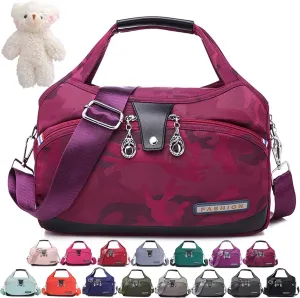 Beautifuldeer Anti Theft Handbag, Fashion Lightweight Messenger Bag, Waterproof Oxford Cloth Satchel, Zipper Multi-Layer