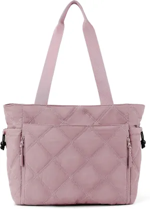 befen Laptop Tote Bag for Women Work, Travel Tote Bags Nurse Puffer Quilted Handbags, Lightweight Waterproof Beach Purse