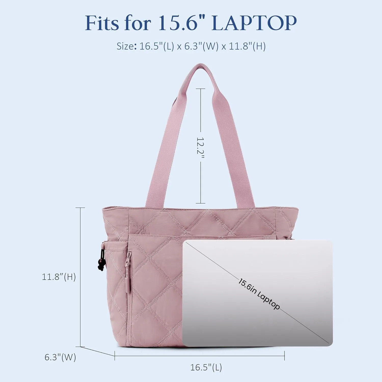 befen Laptop Tote Bag for Women Work, Travel Tote Bags Nurse Puffer Quilted Handbags, Lightweight Waterproof Beach Purse