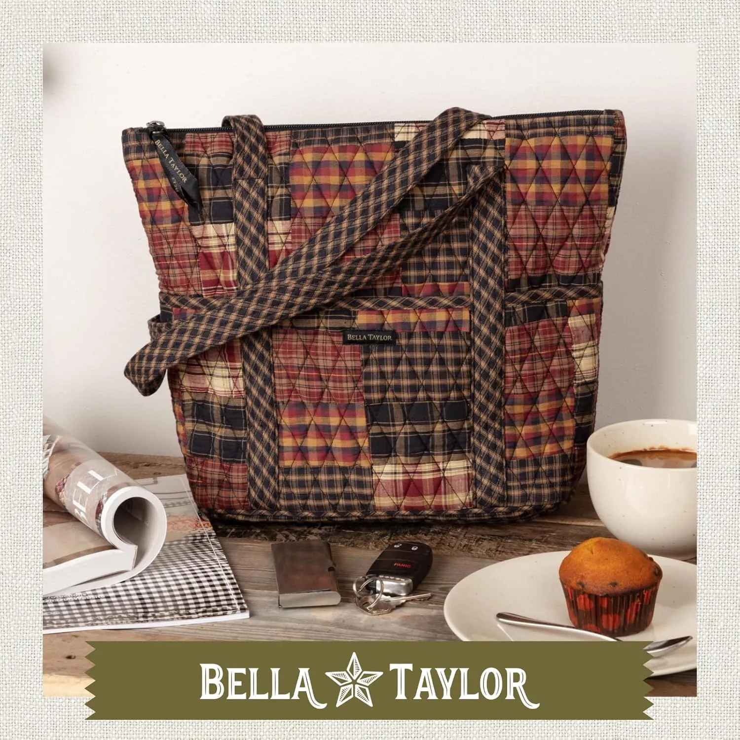 Bella Taylor Stride Tote | Lightweight Quilted Fabric Handbags for Women