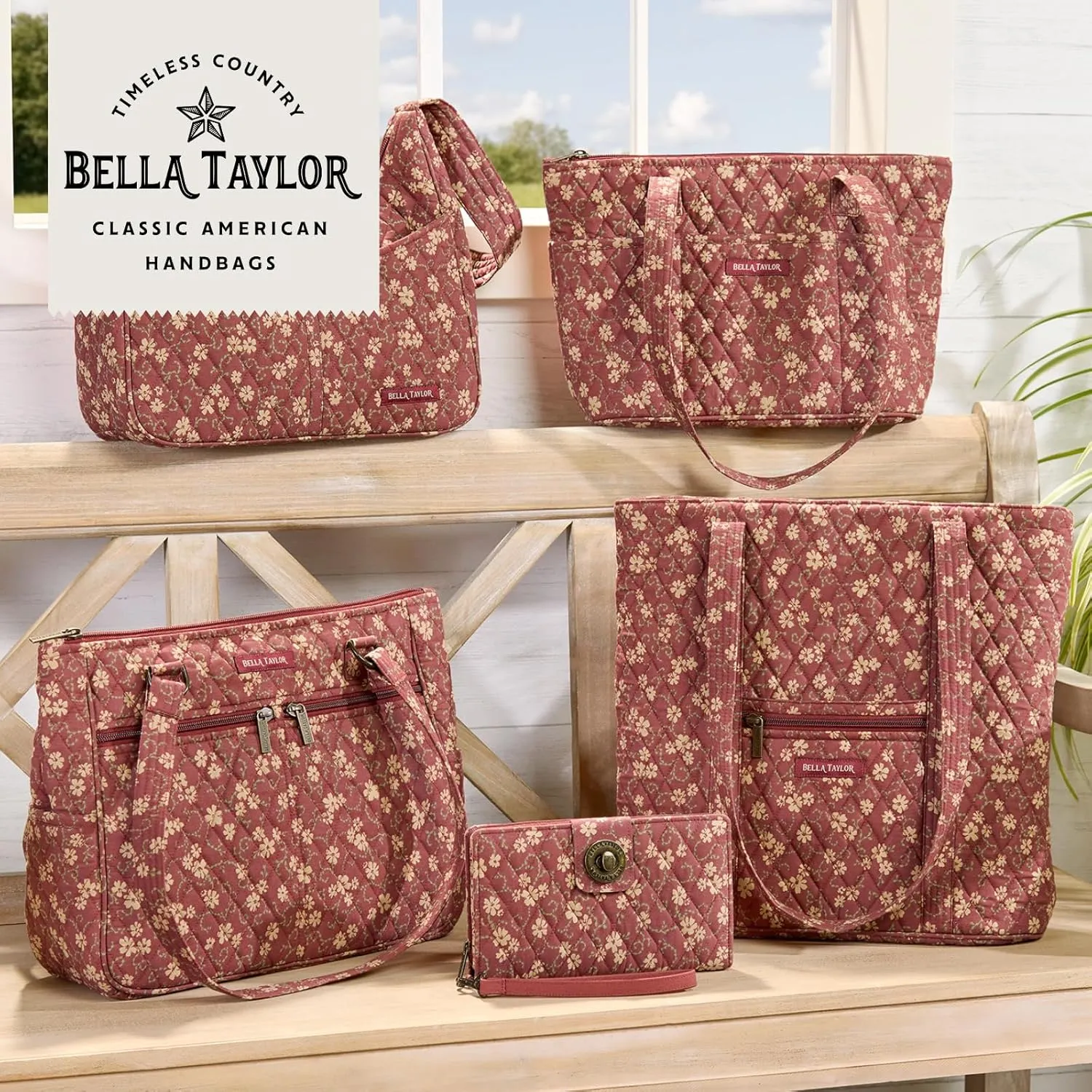 Bella Taylor Stride Tote | Lightweight Quilted Fabric Handbags for Women