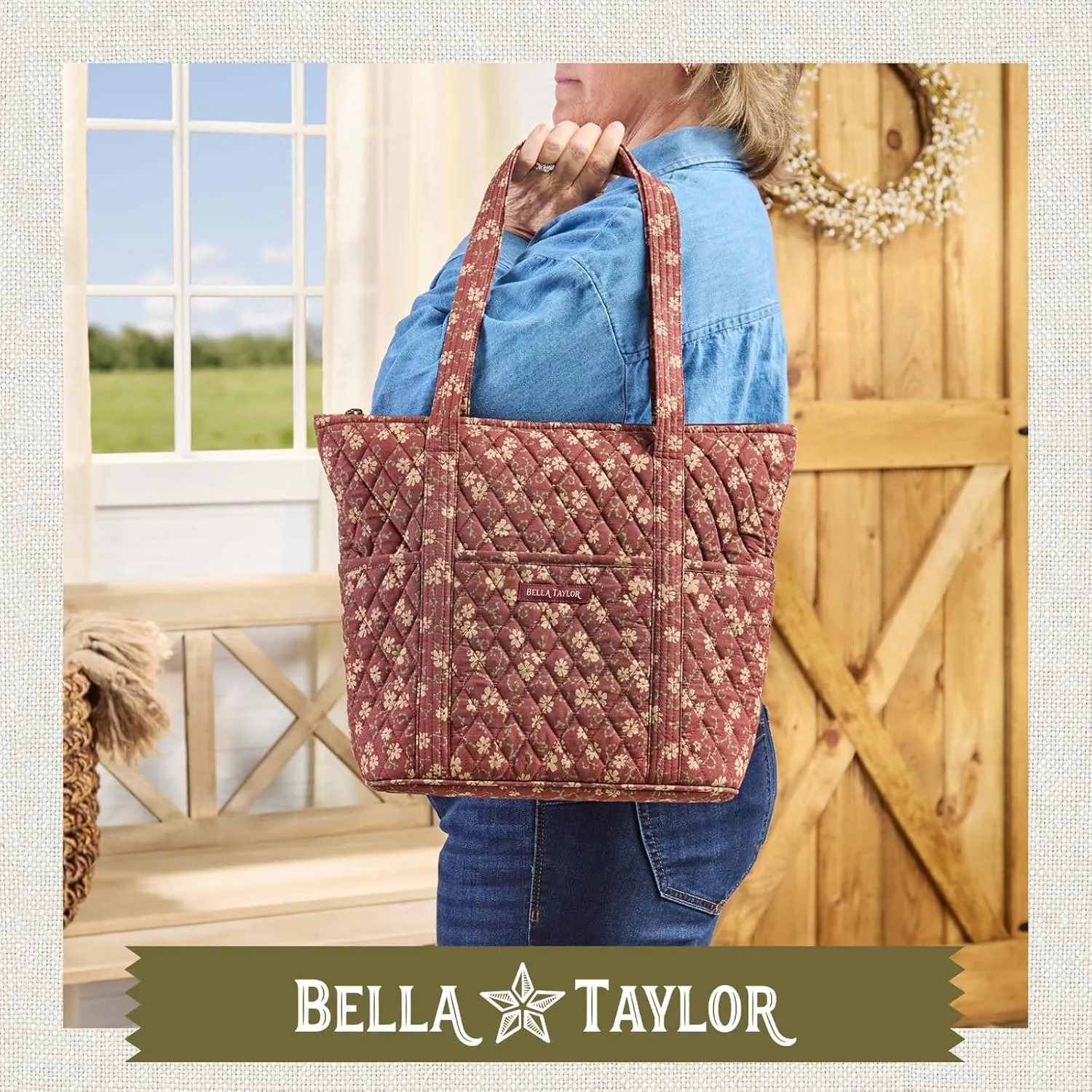 Bella Taylor Stride Tote | Lightweight Quilted Fabric Handbags for Women