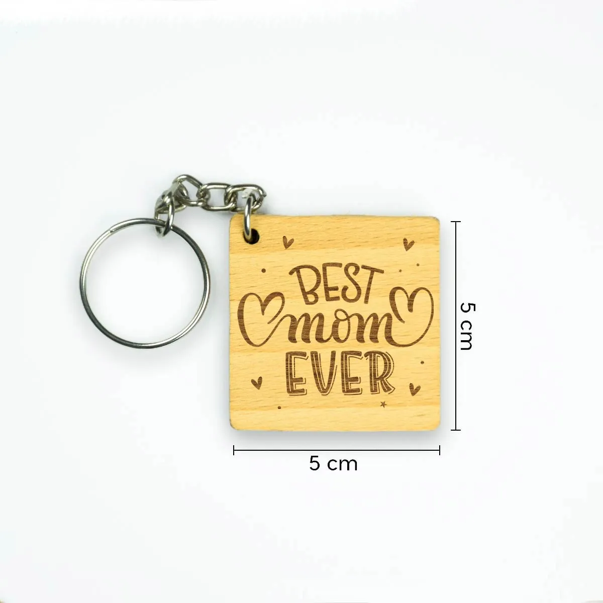 Best Mom Ever Engraved Wooden Keychain Gift For Mother's Day