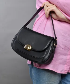 Black Crossbody Bag with Back Zipper